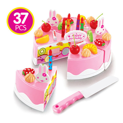 75Pcs Kitchen Toys Pretend Play Cutting Birthday Cake Food Toy Kitchen For Children  Cocina De Juguete Plastic Play Food Tea Set