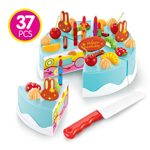 75Pcs Kitchen Toys Pretend Play Cutting Birthday Cake Food Toy Kitchen For Children  Cocina De Juguete Plastic Play Food Tea Set