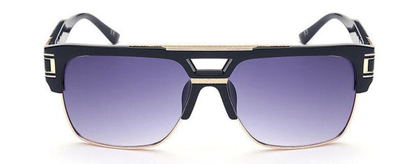 SHAUNA Vintage 9 Colors Men Square Sunglasses Brand Designer Fashion Women Half Frame Gradient Lens Shades