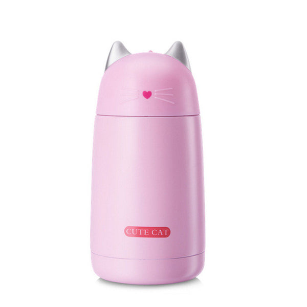 Thermos Cup Cartoon Cat Thermo Mug Drinkware Kids Water Bottle Stainless Steel Child Vacuum Flask cup Tumbler leak-proof Tumbler