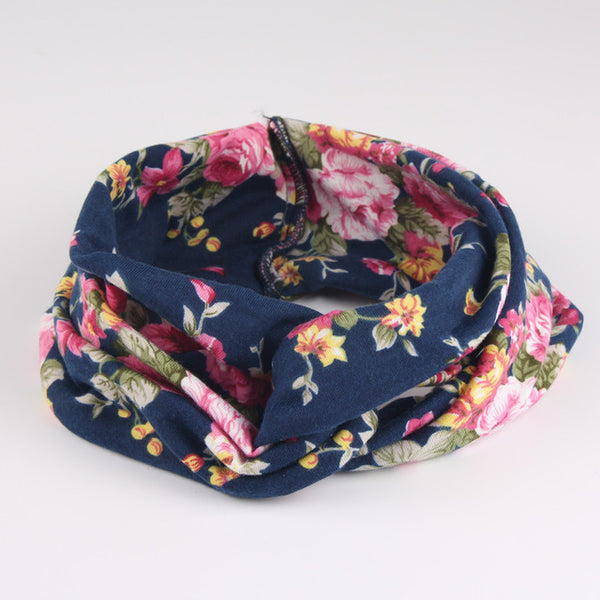 Fashion Women Wide Turban Headband Multicolored Flower Cross Elastic Headbands for Women HG144