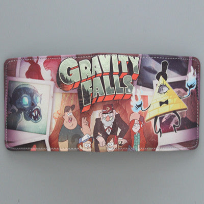 Gravity Falls Wallets Cute Cartoon Wallet For Teenager Boy Girls Leather Money Coin Bag Purse Card Holder Student Wallet 2 Fold