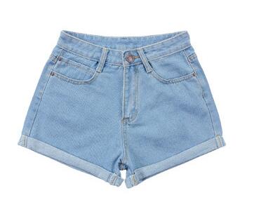 Spring and Summer Retro high waist Women denim shorts Blue loose short female thin curling fashion lager size short jeans women