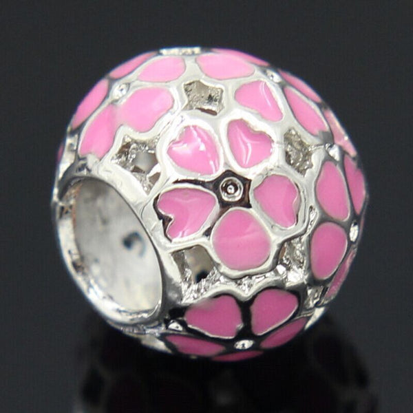 European Alloy Delicate Metal Rhinestone Bead and Pendant Fits Pandora Bracelet & Bangles for DIY Jewelry Making Charms