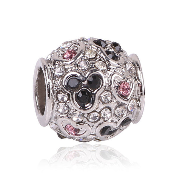 European Alloy Delicate Metal Rhinestone Bead and Pendant Fits Pandora Bracelet & Bangles for DIY Jewelry Making Charms