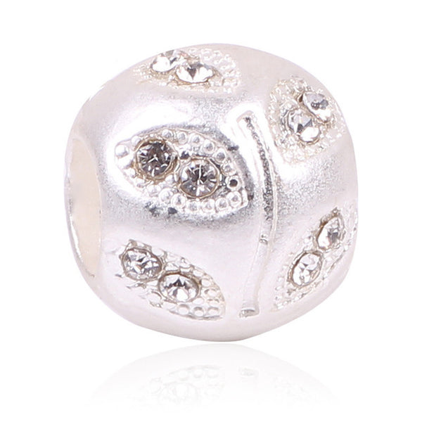 European Alloy Delicate Metal Rhinestone Bead and Pendant Fits Pandora Bracelet & Bangles for DIY Jewelry Making Charms