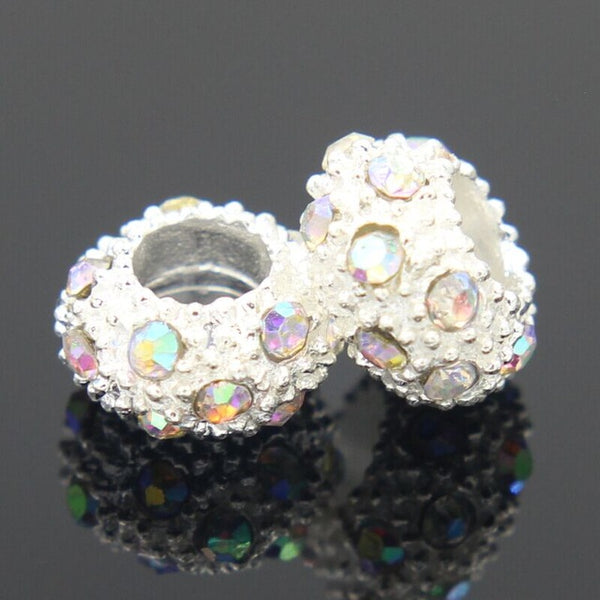 European Alloy Delicate Metal Rhinestone Bead and Pendant Fits Pandora Bracelet & Bangles for DIY Jewelry Making Charms