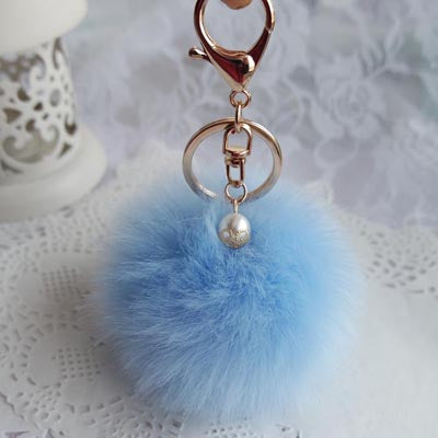 New Fashion Chaveiro Keychain Fur Pom Pom Key Chain Faux Rabbit Hair Bulb Bag Car Ornaments Fur Ball Pendant Best Gifts EH-408