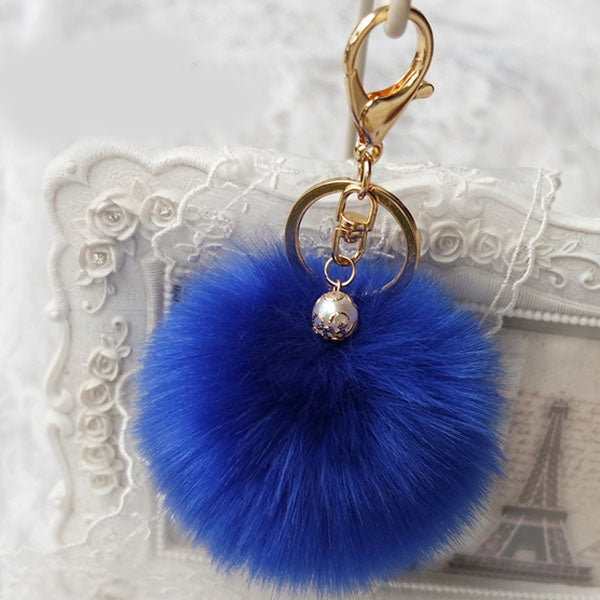 New Fashion Chaveiro Keychain Fur Pom Pom Key Chain Faux Rabbit Hair Bulb Bag Car Ornaments Fur Ball Pendant Best Gifts EH-408