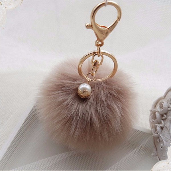 New Fashion Chaveiro Keychain Fur Pom Pom Key Chain Faux Rabbit Hair Bulb Bag Car Ornaments Fur Ball Pendant Best Gifts EH-408