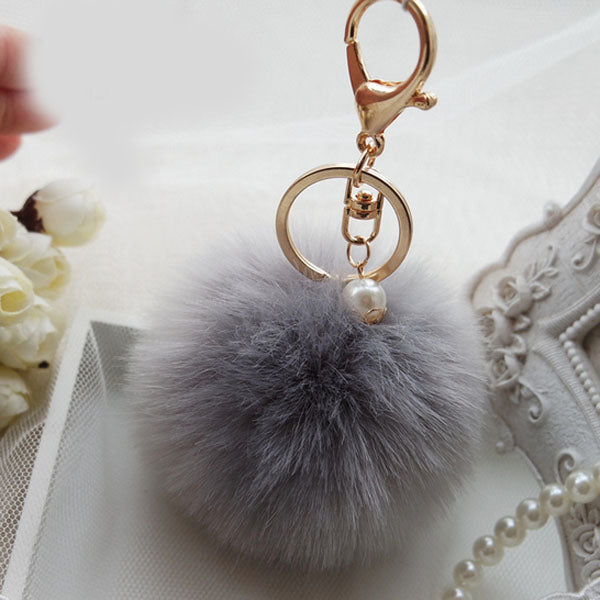 New Fashion Chaveiro Keychain Fur Pom Pom Key Chain Faux Rabbit Hair Bulb Bag Car Ornaments Fur Ball Pendant Best Gifts EH-408