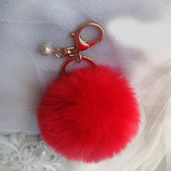 New Fashion Chaveiro Keychain Fur Pom Pom Key Chain Faux Rabbit Hair Bulb Bag Car Ornaments Fur Ball Pendant Best Gifts EH-408