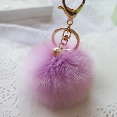 New Fashion Chaveiro Keychain Fur Pom Pom Key Chain Faux Rabbit Hair Bulb Bag Car Ornaments Fur Ball Pendant Best Gifts EH-408