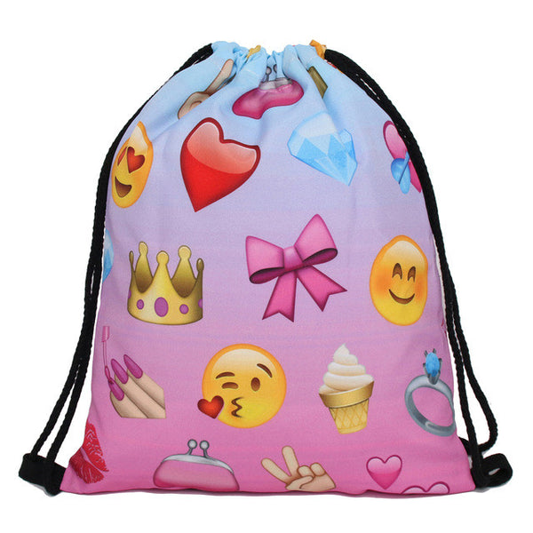 Deanfun 3D Printing Backpack Unicorn Pattern Women Drawstring Bag SKD90