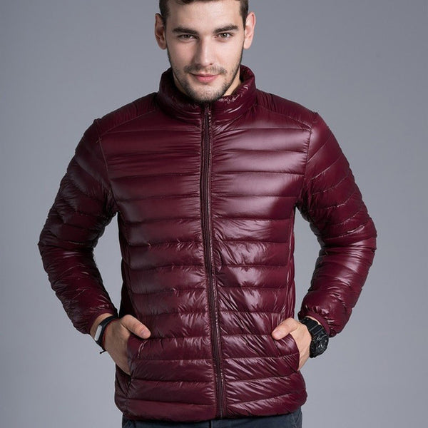 Men casual warm Jackets solid thin breathable Winter Jacket Mens outwear Coat Lightweight parka Plus size XXXL hombre jaqueta