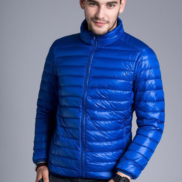 Men casual warm Jackets solid thin breathable Winter Jacket Mens outwear Coat Lightweight parka Plus size XXXL hombre jaqueta