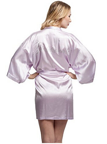 Fashion Silk Bridesmaid Bride Robe Sexy Women Short Satin Wedding Kimono Robes Sleepwear Nightgown Dress Woman Bathrobe Pajamas