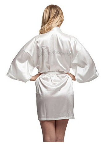 Fashion Silk Bridesmaid Bride Robe Sexy Women Short Satin Wedding Kimono Robes Sleepwear Nightgown Dress Woman Bathrobe Pajamas
