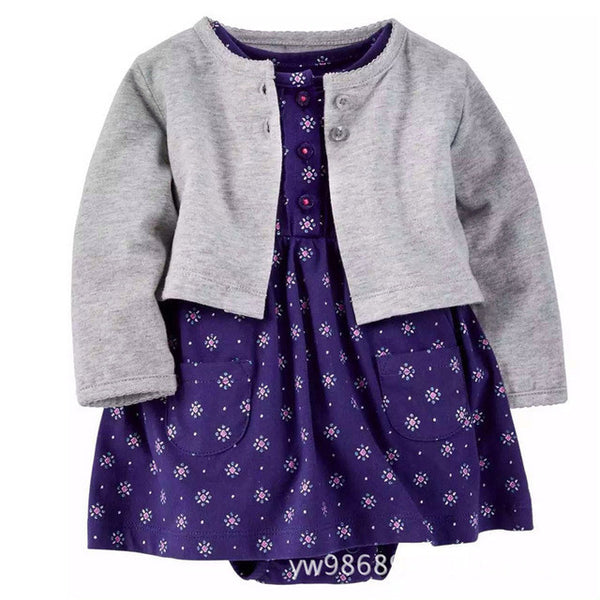 Autumn Baby Girls Clothing Sets Spring Newborn Baby Clothes Roupa Infant Jumpsuits Cotton Baby Girl Clothes Baby Rompers+Jackets