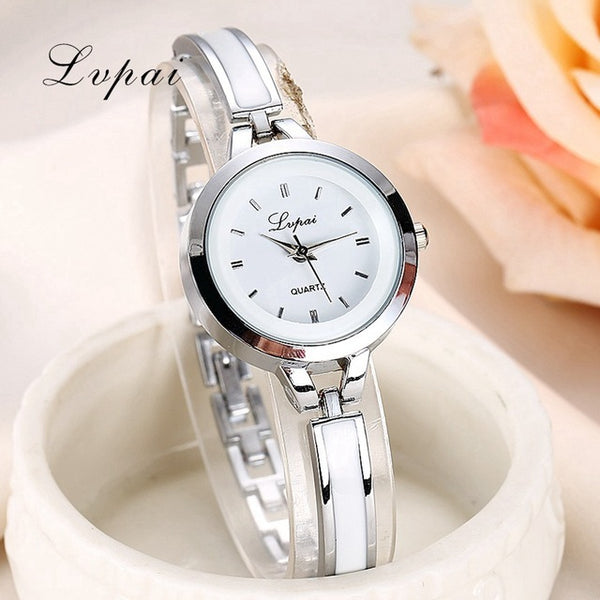 New Lvpai Fashion 2017 Luxury Rhinestone Watches Women Stainless Steel Quartz Watch For Ladies Dress Watch Gold Bracelet Clock