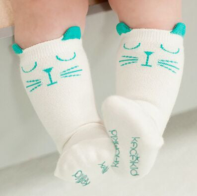 2015 Brand White And Gray Cat Baby Cotton Girls Socks Fashion Meias Infantil Boys Socks