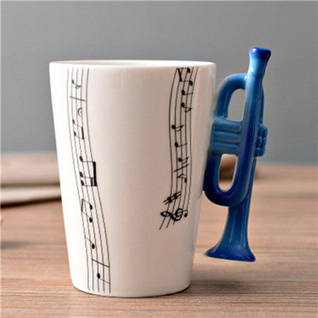 Novelty Guitar Ceramic Cup Personality Music Note Milk Juice Lemon Mug Coffee Tea Cup Home Office Drinkware Unique Gift