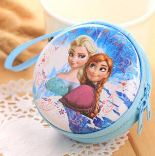 hot sale cartoon coin purse Elsa Anna princess girls key case wallet children snow queen headset bag coin bag