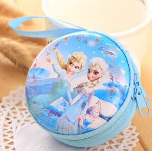 hot sale cartoon coin purse Elsa Anna princess girls key case wallet children snow queen headset bag coin bag