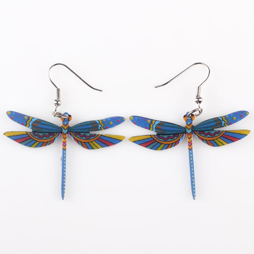 Fashion Dangle Dragonfly Earrings Acrylic Long Drop Earring New Arrival 2015 Spring Summer Style For Girls Women Jewelry