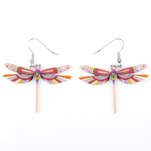 Fashion Dangle Dragonfly Earrings Acrylic Long Drop Earring New Arrival 2015 Spring Summer Style For Girls Women Jewelry