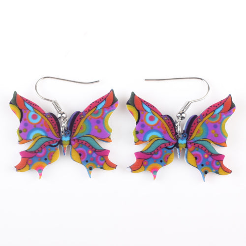 Bonsny Drop Butterfly Earrings Long Big Dangle Acrylic Earrings 2015 News Spring Summer Girl Woman Fashion  Jewelry Accessories