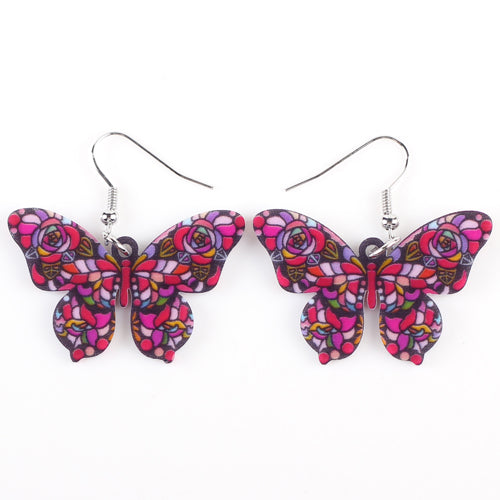 Bonsny Drop Butterfly Earrings Long Big Dangle Acrylic Earrings 2015 News Spring Summer Girl Woman Fashion  Jewelry Accessories