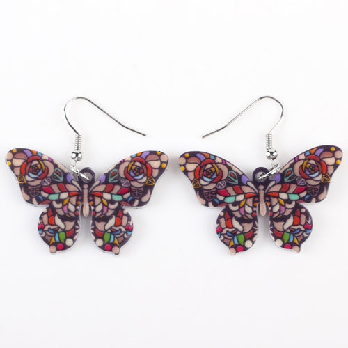 Bonsny Drop Butterfly Earrings Long Big Dangle Acrylic Earrings 2015 News Spring Summer Girl Woman Fashion  Jewelry Accessories