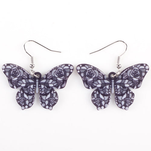 Bonsny Drop Butterfly Earrings Long Big Dangle Acrylic Earrings 2015 News Spring Summer Girl Woman Fashion  Jewelry Accessories