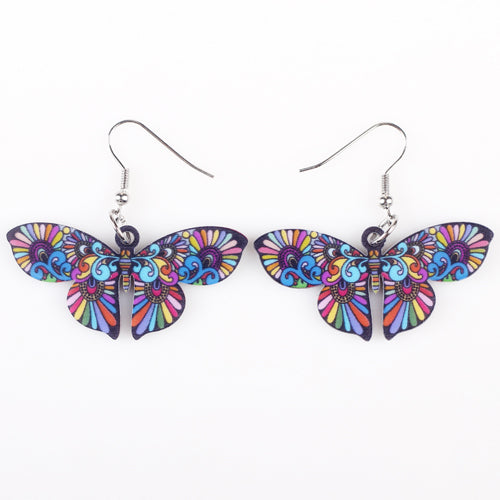 Bonsny Drop Butterfly Earrings Long Big Dangle Acrylic Earrings 2015 News Spring Summer Girl Woman Fashion  Jewelry Accessories