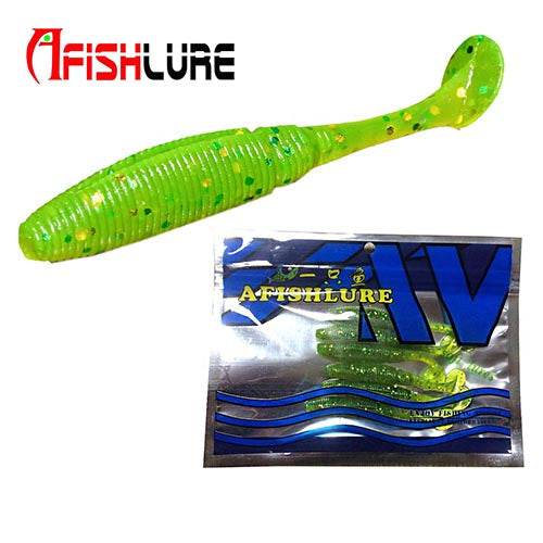 6pcs/lot T Tail Soft Worm 3.2g 75mm Paddle Tail Lure wobbler fishing soft lure for bass Fishing Bait Grub Swimbait Fishing Lure