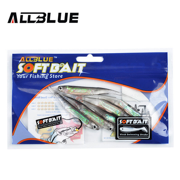 ALLBLUE Soft Lure 6pcs/lot 2.8g/95mm for Fishing Shad Fishing Worm Swimbaits Jig Head Soft Lure Fly Fishing Bait Fishing Lures