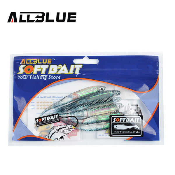 ALLBLUE Soft Lure 6pcs/lot 2.8g/95mm for Fishing Shad Fishing Worm Swimbaits Jig Head Soft Lure Fly Fishing Bait Fishing Lures