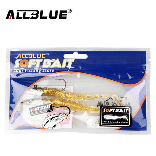 ALLBLUE 2pcs/lot Jig Fish Head Sinking Fishing Lure 11cm/21g Fresh Salt Water Natural Live Vivid Body Jigging Soft Bait