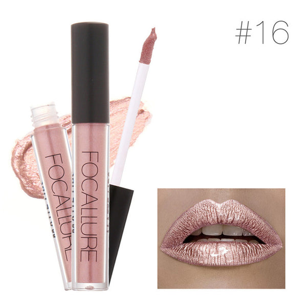 Brand Focallure Lipstick Lip Tattoo Makeup Long Lasting Pigment Nude Gold Metallic Lipgloss Matte Liquid Velvet Metal Lipstick