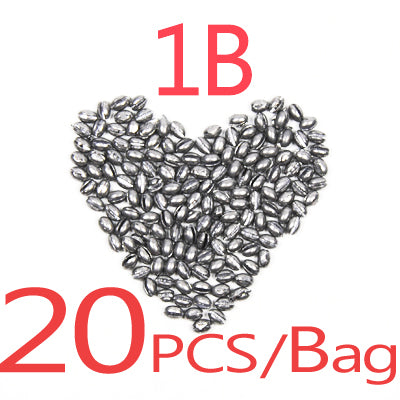 20PCS/Bag 1B to 7B Carp Fishing Solid Oval Split Shot Lead Sinker Fishing Lure Accessories