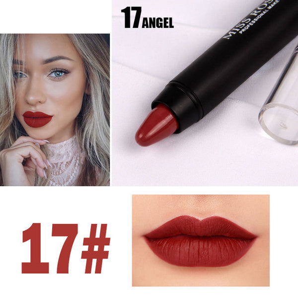 2016 Miss Rose Brand Makeup Sexy Matte Lip Kit Women Lipstick Long Lasting Waterproof Red Velvet Matte Nude Lipstick Pencil