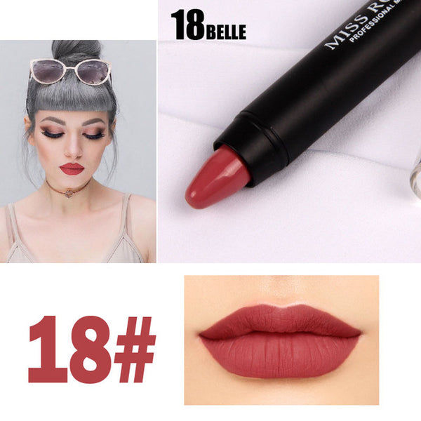 2016 Miss Rose Brand Makeup Sexy Matte Lip Kit Women Lipstick Long Lasting Waterproof Red Velvet Matte Nude Lipstick Pencil