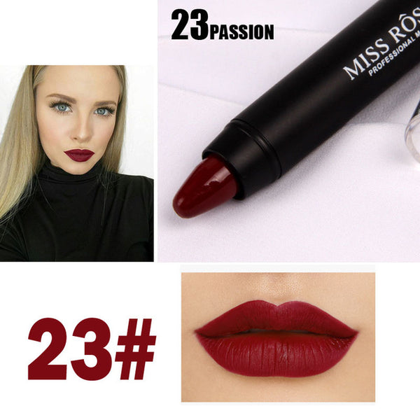 2016 Miss Rose Brand Makeup Sexy Matte Lip Kit Women Lipstick Long Lasting Waterproof Red Velvet Matte Nude Lipstick Pencil