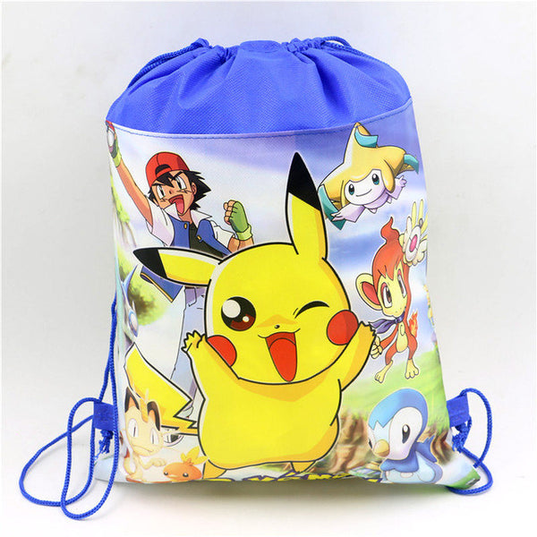 Pokemon Go Decoration Birthday Party Soy Luna Non-Woven Fabric Drawstring Minnie\Mickey Gift Bags Pikachu\Ninja Turtle Supplies
