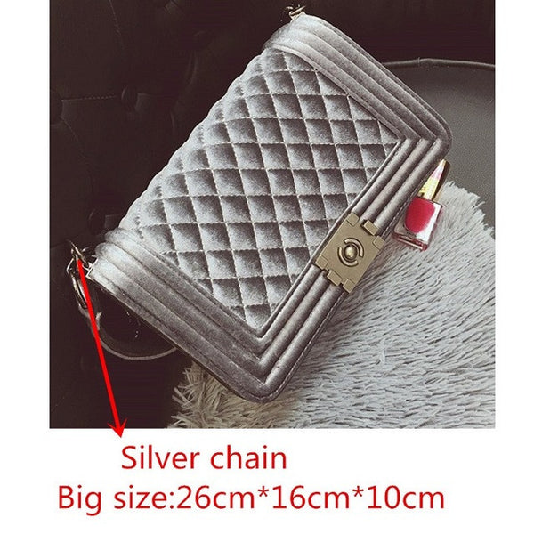 Velour Crossbody bag Fashion Women Bag Luxury Handbags Women Purses Designer Brand Ladies Chain Velvet Shoulder Messenger Bags