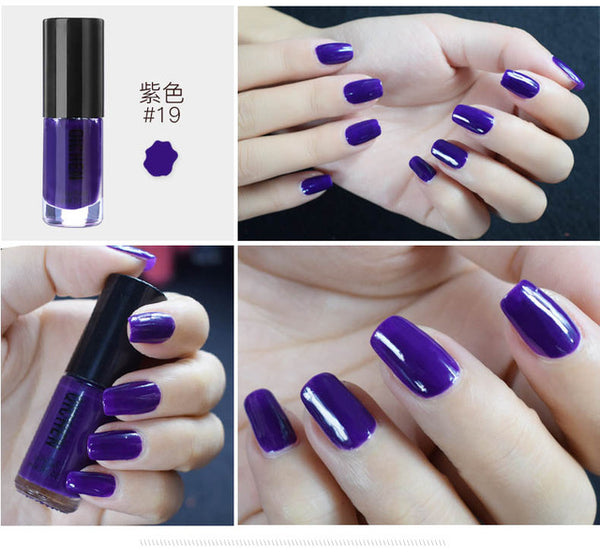 Professional 2017 New Nail Lacquer Art Decoration Waterproof 6ml Pigment Metal Black Red Nude Peel Off Nails Polish Colors