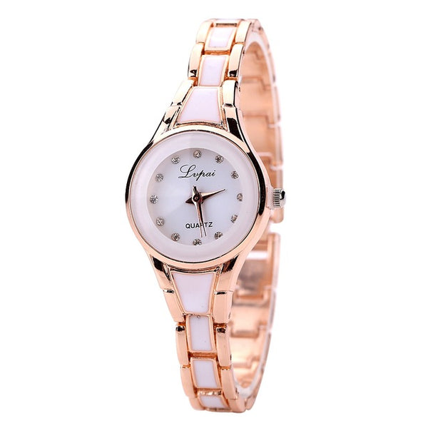 Lvpai Women Watches Luxury Crystal Bracelet Gemstone Wristwatch Dress Watches Women Ladies Gold Watch Fashion Female Brand Watch