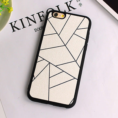 Black White Hot fashion lovers geometry Silk pattern TPU Soft silicone Case Cover For iphone 7 SE 5 5s 6 6s 7 7plus back shell