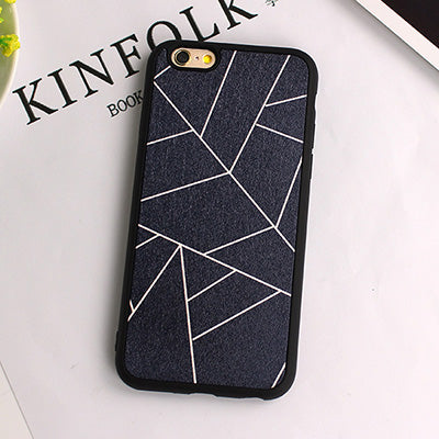 Black White Hot fashion lovers geometry Silk pattern TPU Soft silicone Case Cover For iphone 7 SE 5 5s 6 6s 7 7plus back shell